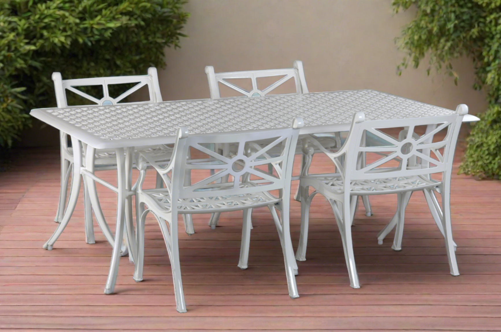 Vega Diamond Rectangle Dining Table and 4Chairs (Set of 5)