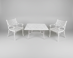 Vega Floral Square Coffee Table with 2 Floral Chairs (Set of 3)