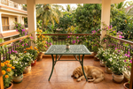 Vega Floral  Aluminium Outdoor Square Table