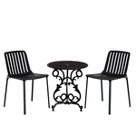Vela Small Flower Aluminium Table with 2 Nebula Chairs