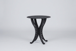 Orion Small Round Aluminium Table with 4 legs. Basketweave design