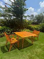 Vega Floral Square Table with 2Chairs (Set of 3)