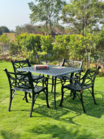 Vega Diamond Aluminium Square Table with 4Chairs (Set of 5)