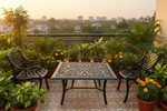 Vega Floral Square  Coffee Table with 2Chairs (Set of 3)