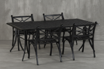 Vega Diamond Rectangle Dining Table and 4Chairs (Set of 5)