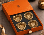 Ibex Heirloom Diya Gift Box – Set of 4 | Lotus & Peacock